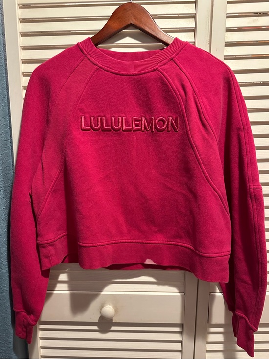lululemon athletica Tops - Lululemon Scuba Oversized Wordmark Sweatshirt Passionate Pink PSNT Pullover